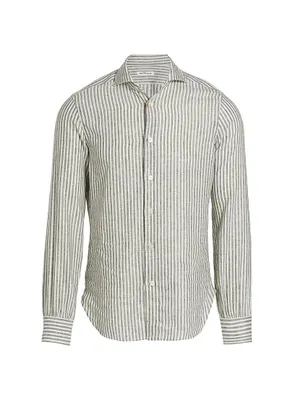 Striped Linen-Blend Shirt