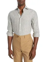 Striped Linen-Blend Shirt