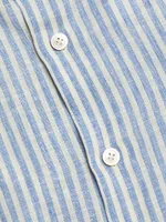Linen Striped Button-Up Shirt
