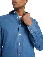 Man Washed Cotton Button-Up Shirt