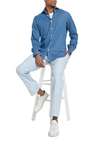 Man Washed Cotton Button-Up Shirt