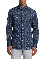 Floral Cotton Button-Front Shirt