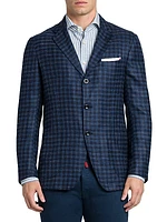 Plaid Cashmere & Silk-Blend Three-Button Sport Coat