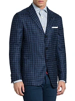 Plaid Cashmere & Silk-Blend Three-Button Sport Coat