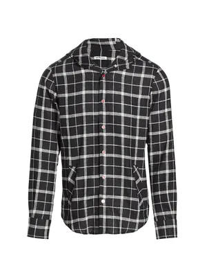 Mariano Plaid Linen Hooded Shirt