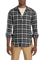 Mariano Plaid Linen Hooded Shirt