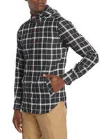 Mariano Plaid Linen Hooded Shirt