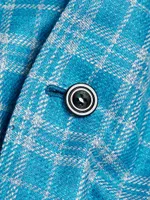 Plaid Silk-Blend Three-Button Sport Coat