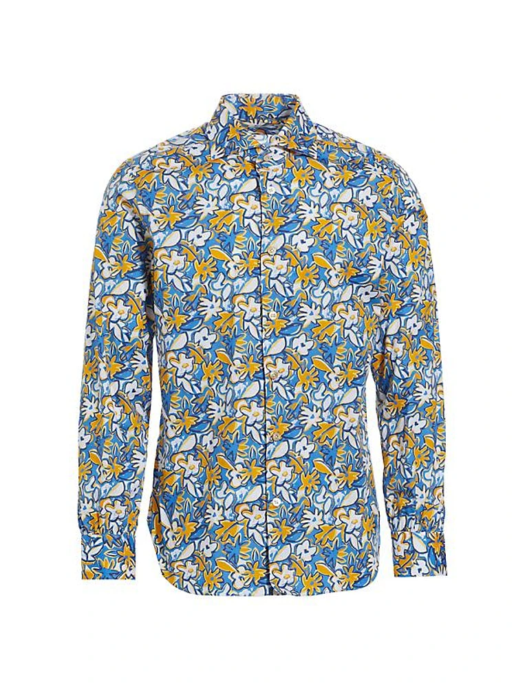 Floral Print Button-Up Shirt