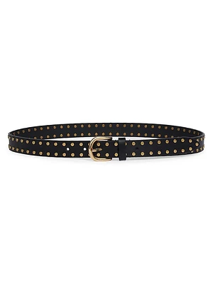 Zap Studded Leather Belt