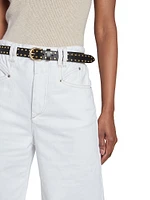 Zap Studded Leather Belt