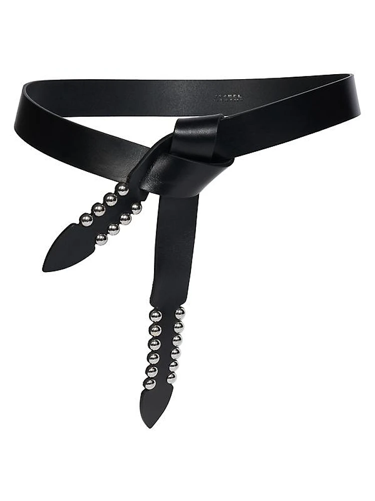 Lecce Studded Leather Knotted Belt