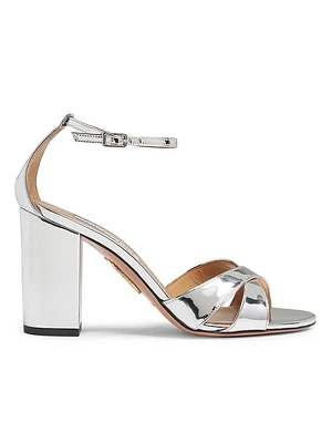 Divine 85MM Metallic Block-Heel Sandals