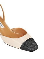 French Flirt Leather Block-Heel Pumps