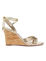 85MM Strappy Metallic Wedge Sandals