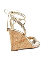 85MM Strappy Metallic Wedge Sandals