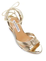 85MM Strappy Metallic Wedge Sandals