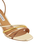 Latour Colorblocked Faux Patent Leather Strappy Sandals