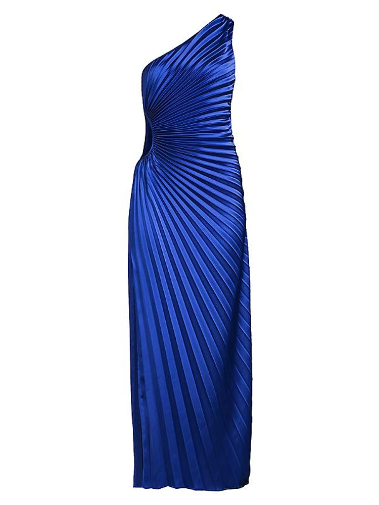 Solie Pleated Cut-Out Maxi Dress