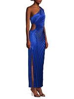 Solie Pleated Cut-Out Maxi Dress