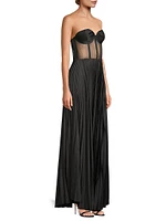 Claudia Sheer Bodice Maxi Dress