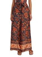 Junie Printed Silk Wide-Leg Pants