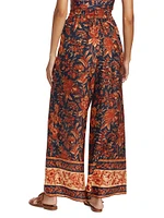 Junie Printed Silk Wide-Leg Pants