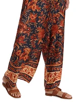 Junie Printed Silk Wide-Leg Pants