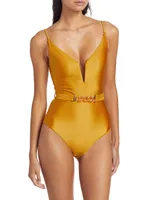 August Plunge One-Piece Swimsuit