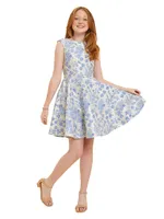 Girl's Floral Jacquard A-Line Dress