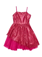 Girl's Peek-A-Boo Sequin Dress