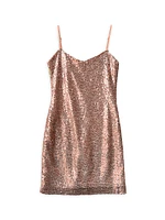 Girl's Sequin-Embellished Fitted Dress