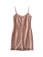 Girl's Sequin-Embellished Fitted Dress