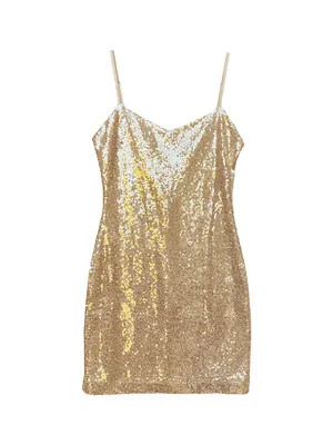 Girl's Sequin-Embellished Fitted Dress