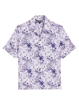 Charli Graphic Linen Camp Shirt