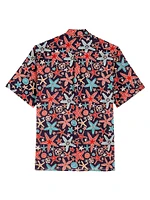 Charli Cotton-Linen Graphic Camp Shirt