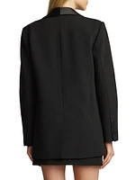 Single-Breasted Satin-Embellished Blazer