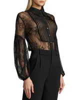 Sheer Floral Lace Blouse