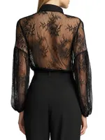 Sheer Floral Lace Blouse