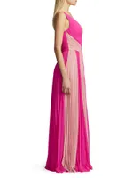 Pleated Two-Toned Gown