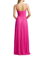 Pleated Two-Toned Gown