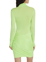 Kores Draped Turtleneck Minidress