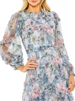 Floral Chiffon Tiered Maxi Dress