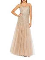 Embellished Tulle A-Line Gown