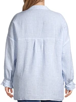 Cordelia Pinstriped Linen Blouse