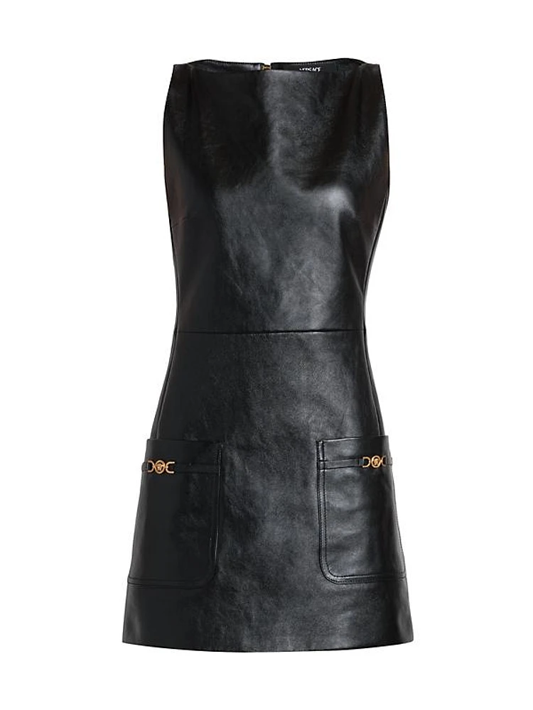 Sleeveless Faux Leather Minidress