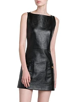 Sleeveless Faux Leather Minidress