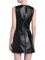 Sleeveless Faux Leather Minidress