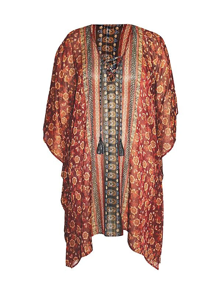 Zwina Floral Chiffon Caftan