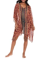 Zwina Floral Chiffon Caftan